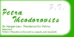 petra theodorovits business card